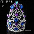 Colorful Blue Purple Stone Queen Miss Pageant Crown